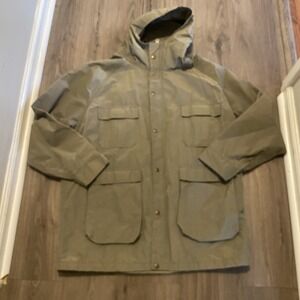 Vintage Woolrich Jacket Mens XL Green Barn Field Coat Nylon Lined Made In USA